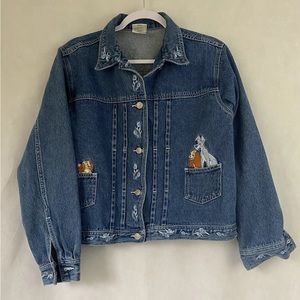 Vintage Disney Denim Jean Jacket - Lady and the Tramp embroidered